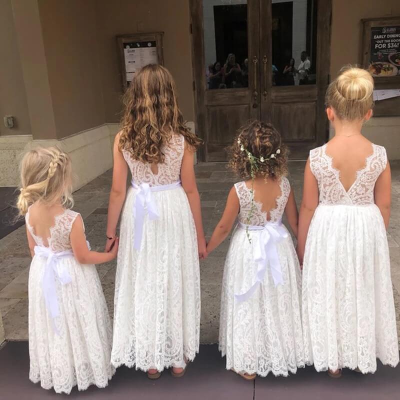 Florence Flower Girl Dress - White