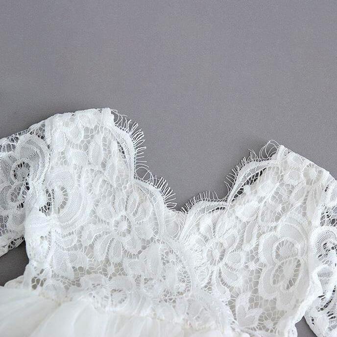 lace bodice on white dress