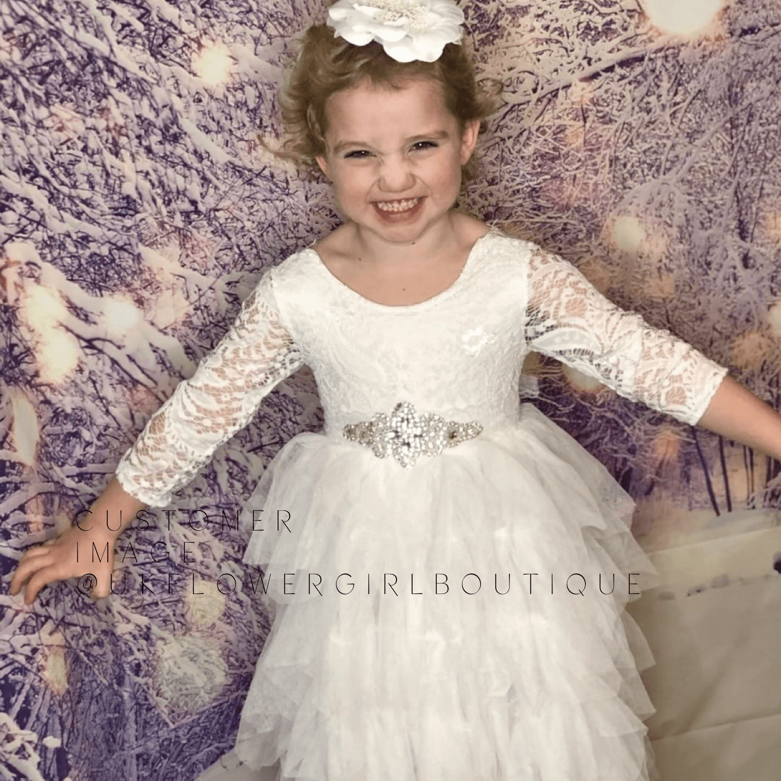 Bohemian Spirit Dress - Ice White - UK Flower Girl Boutique