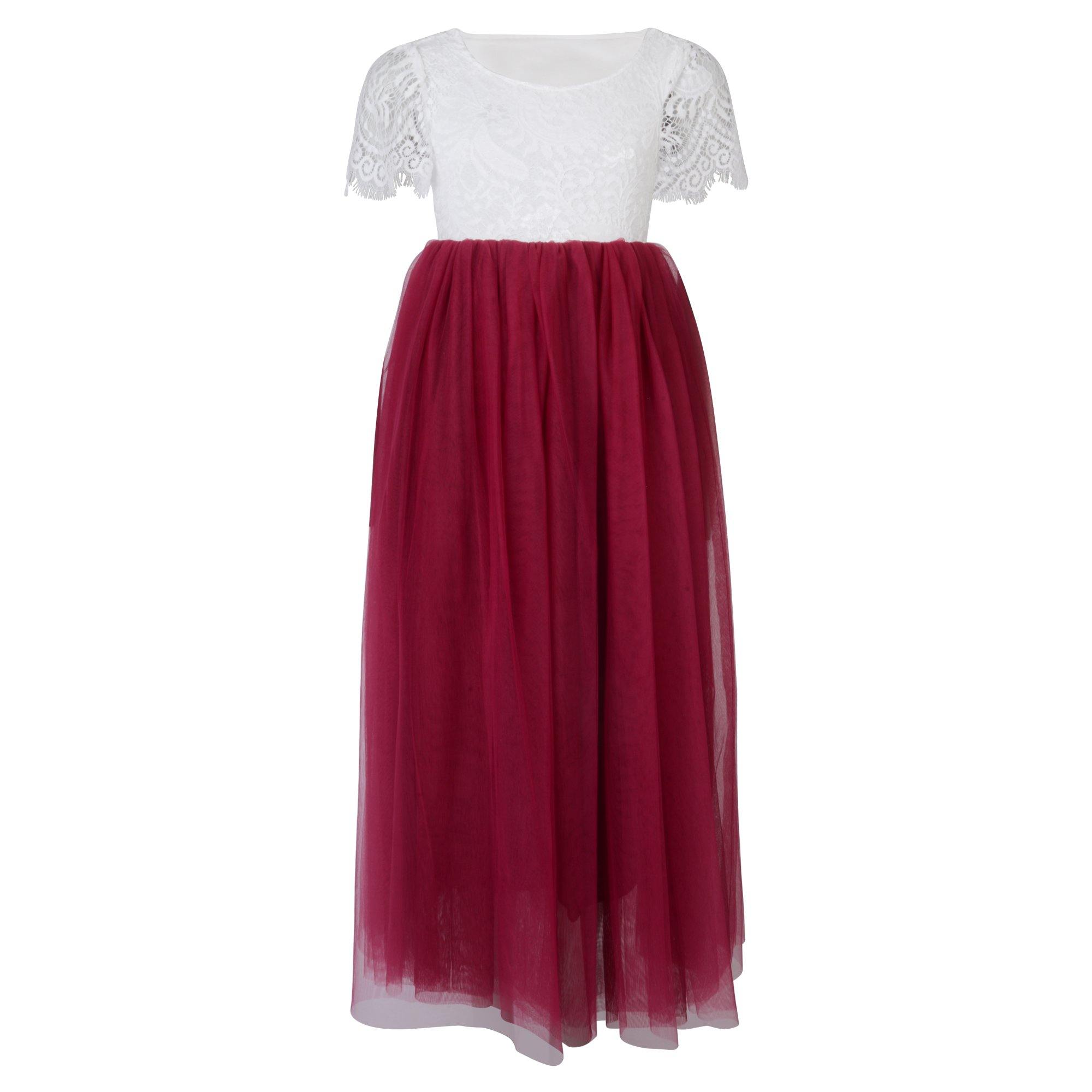 Bohemian Flutter Dress - Burgundy - UK Flower Girl Boutique