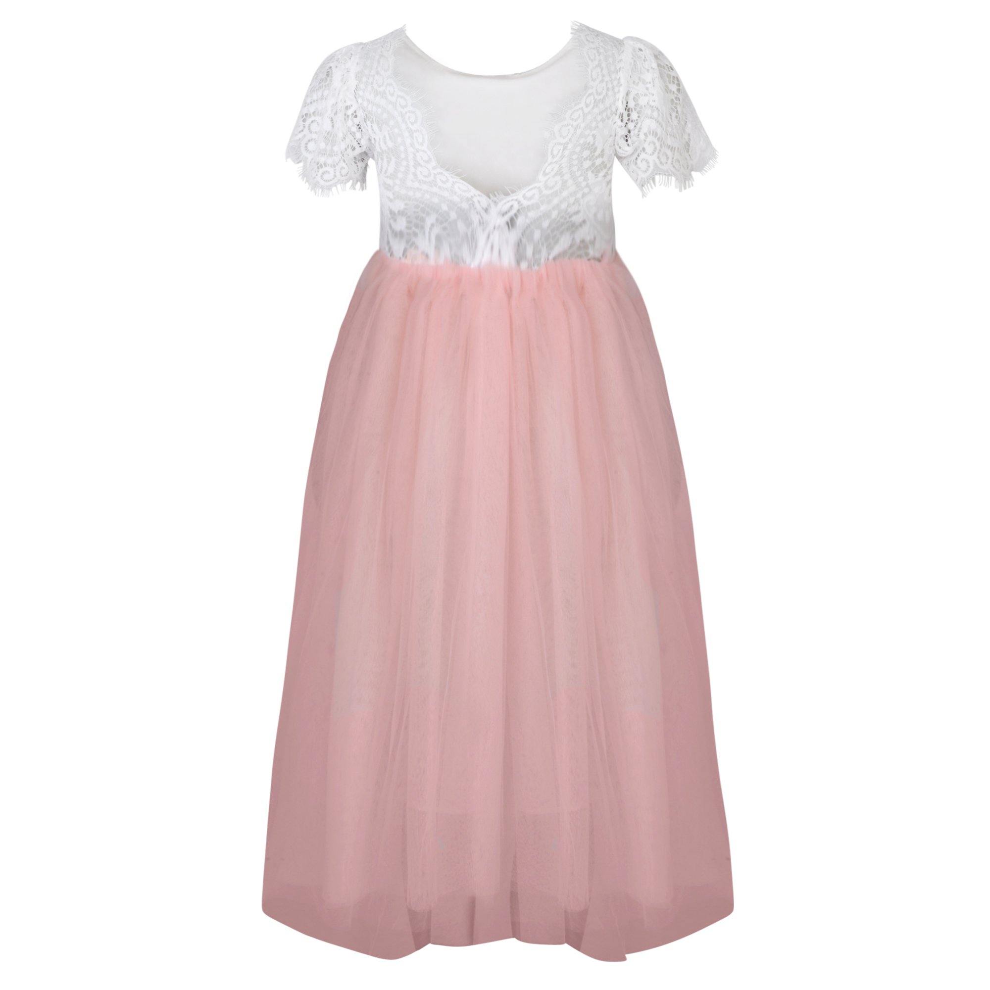 Bohemian Flutter Dress - Blush - UK Flower Girl Boutique