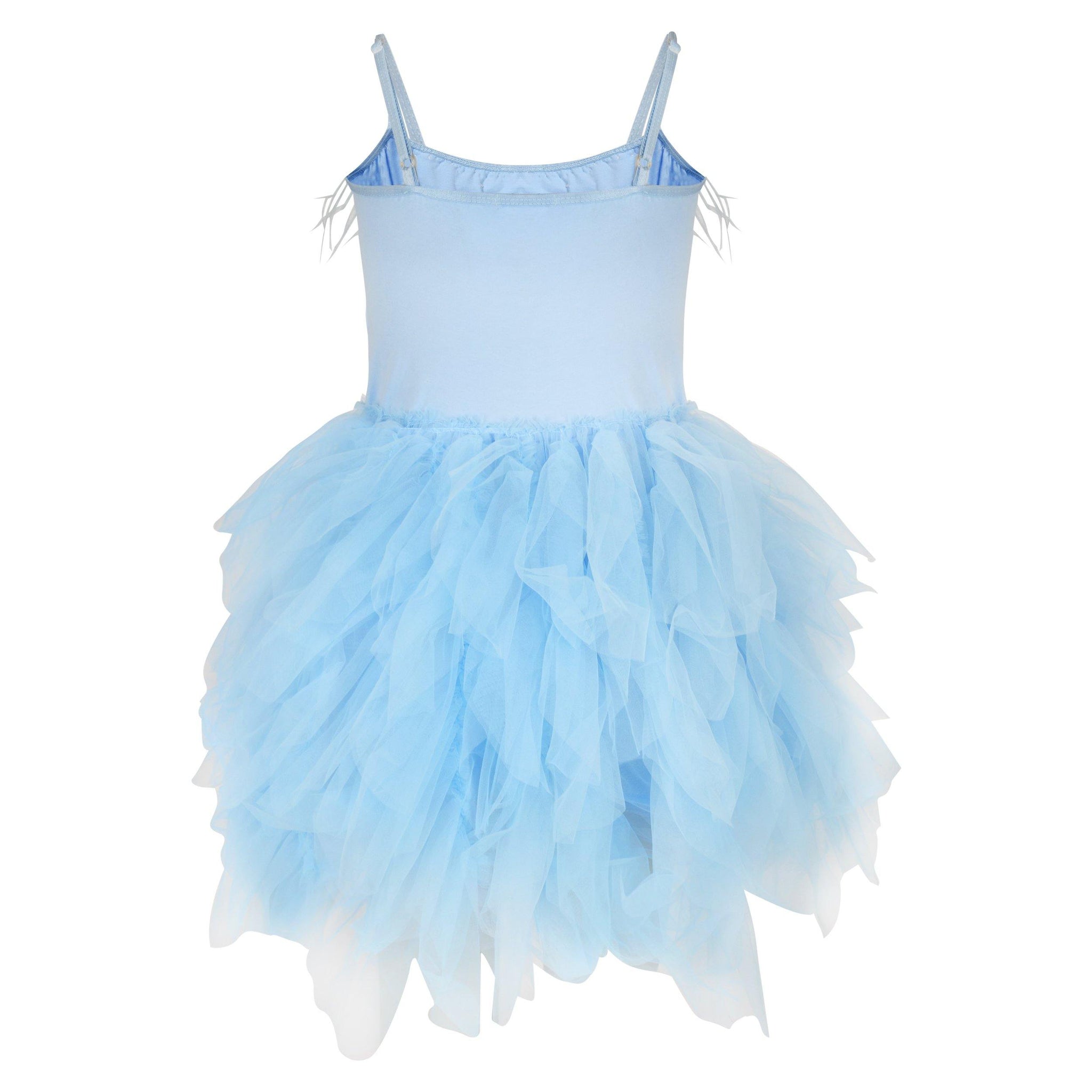 Feathers and Frills Dress in blue
