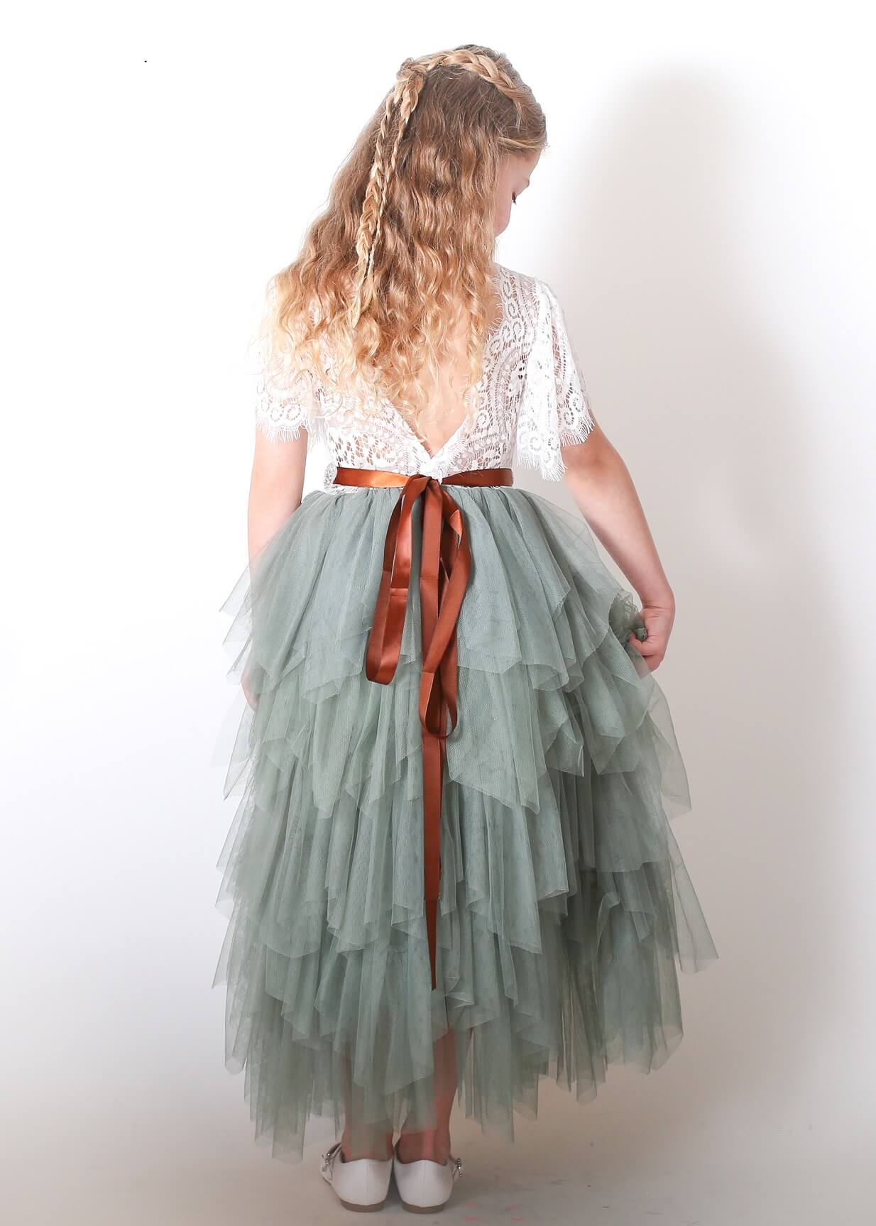 Bohemian Princess Dress - Sage Green