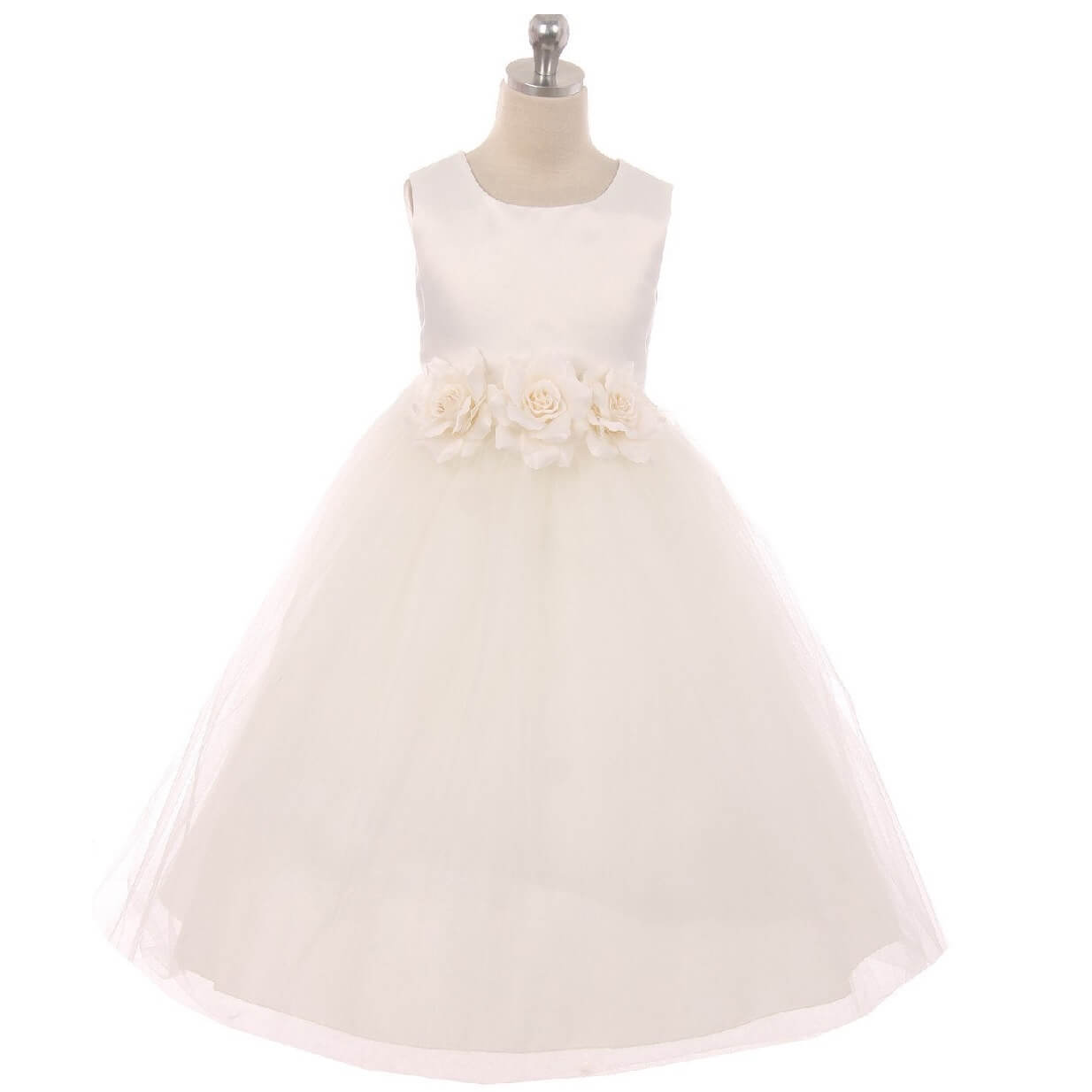 Flower Girl Dress with Ivory flowers