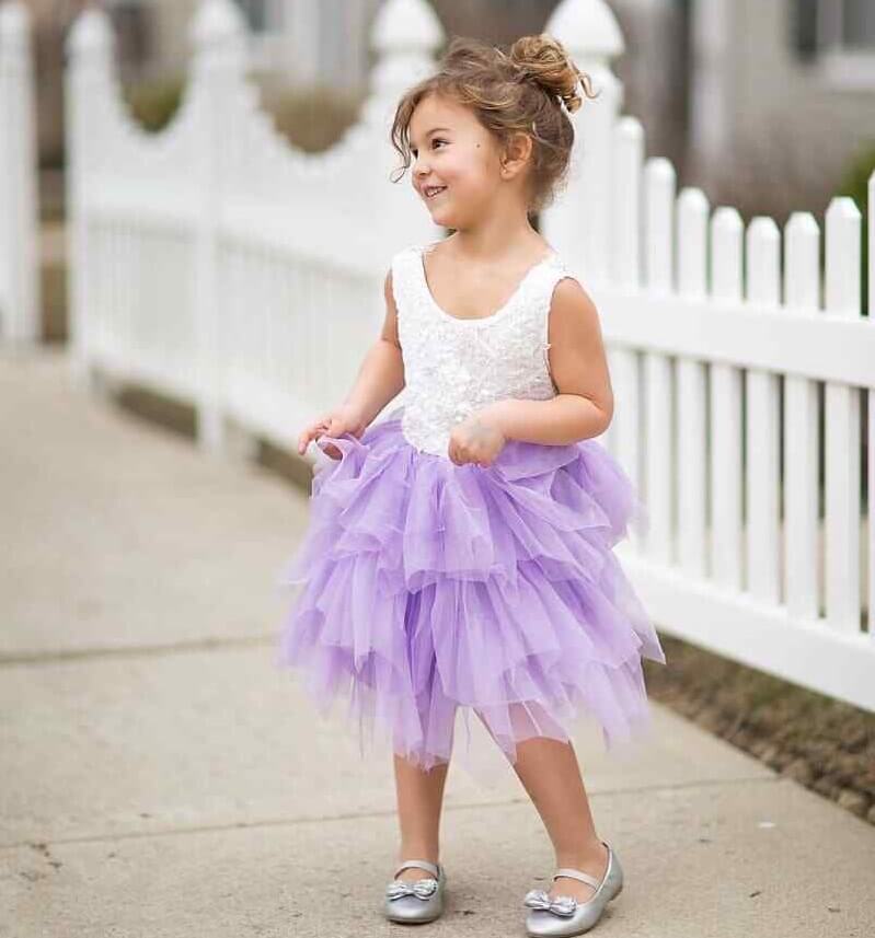 Young girl playing outside