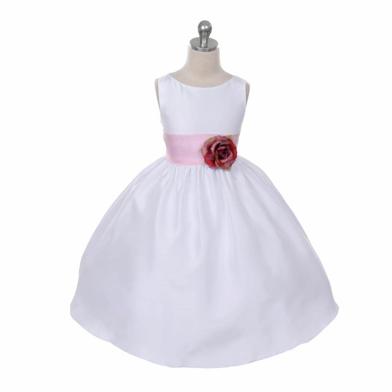 UK Flower Girl Boutique Morgan Dress with pink flower sash