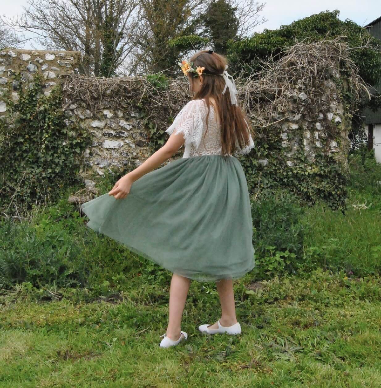 girl swirling in the park