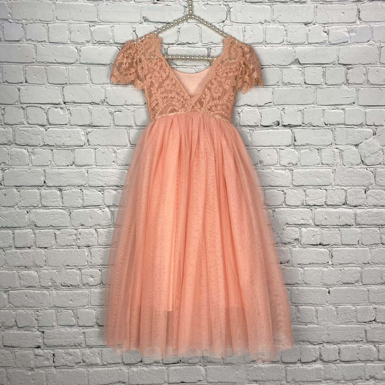 Rear of the salmon dress
