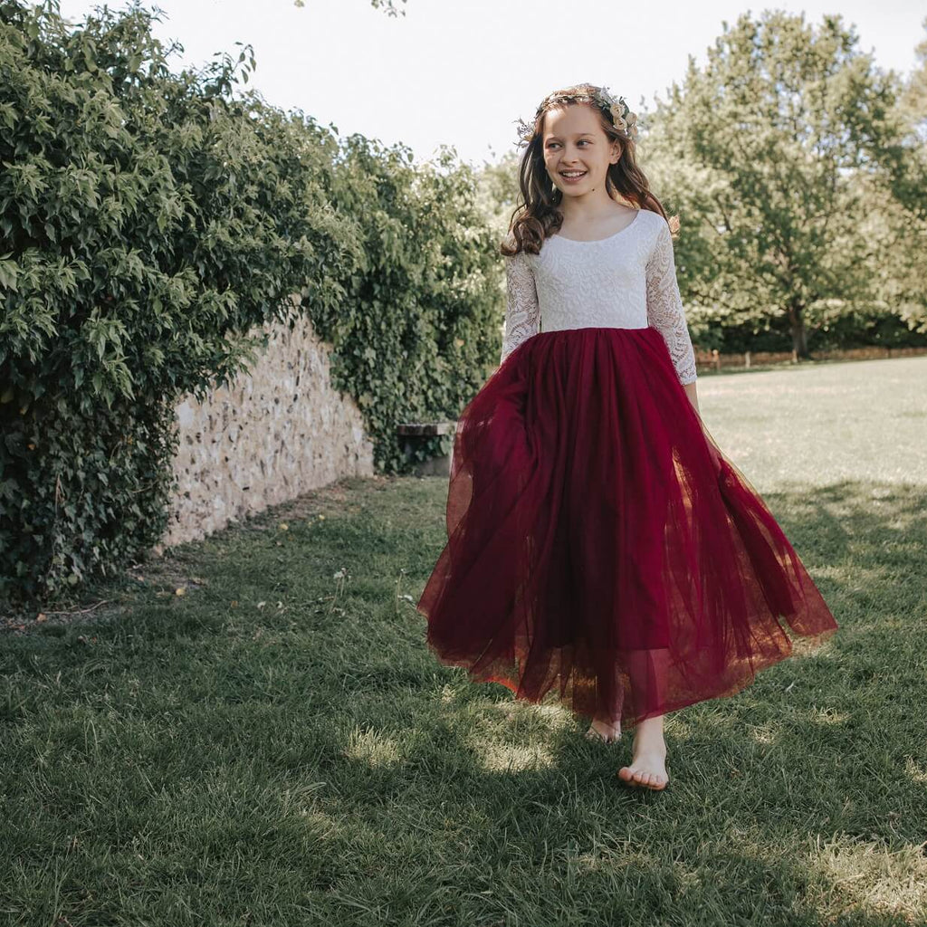 burgundy classic dress