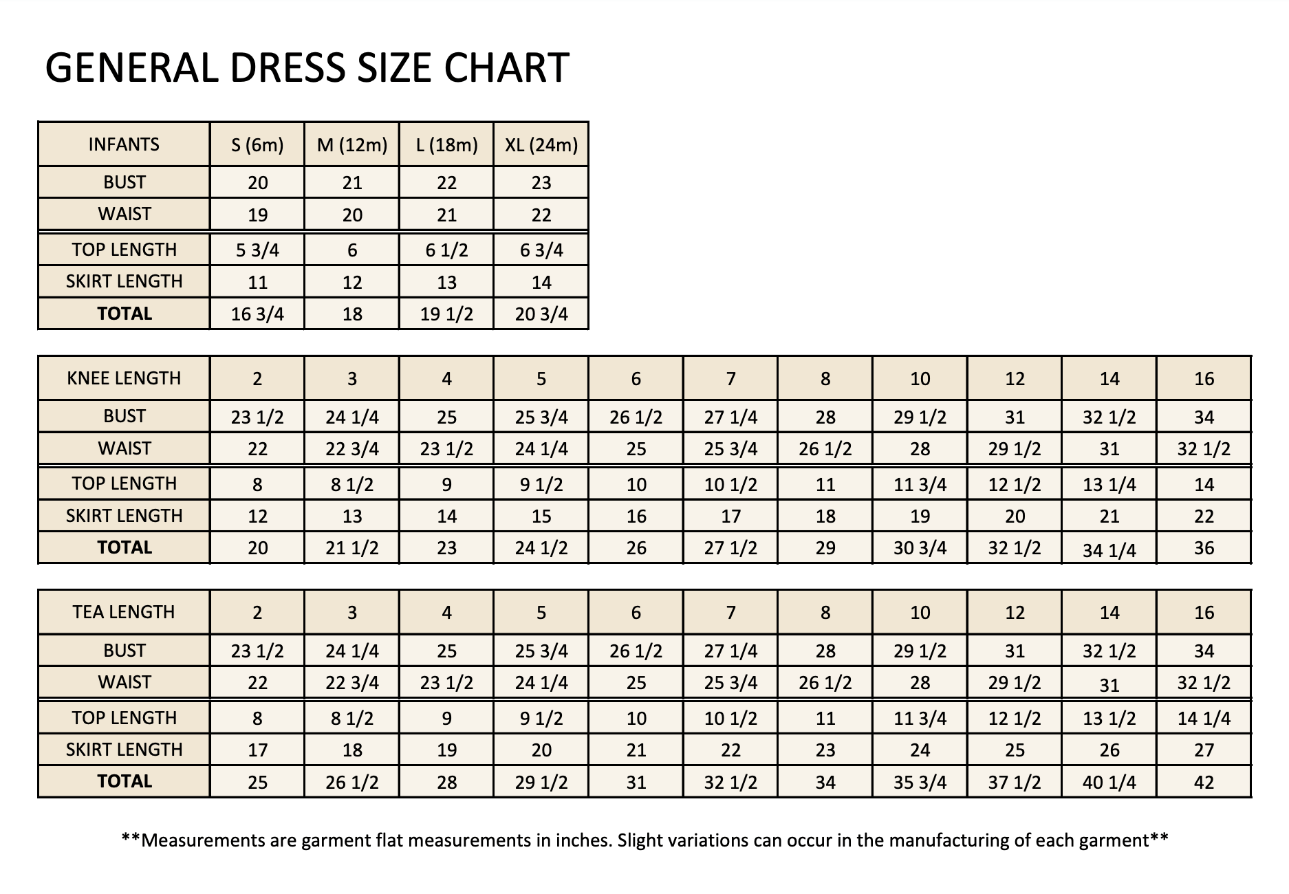 size guide