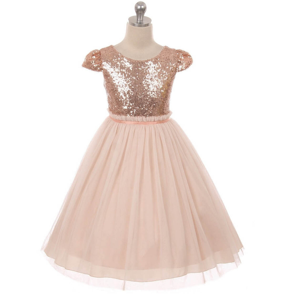 Rose gold sequin dress