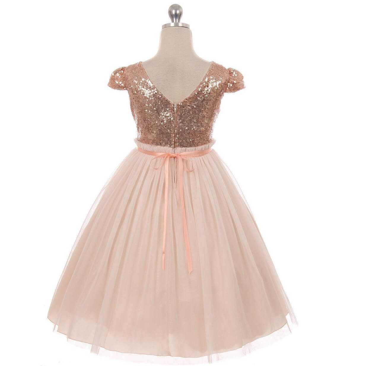 rear of sequin dress