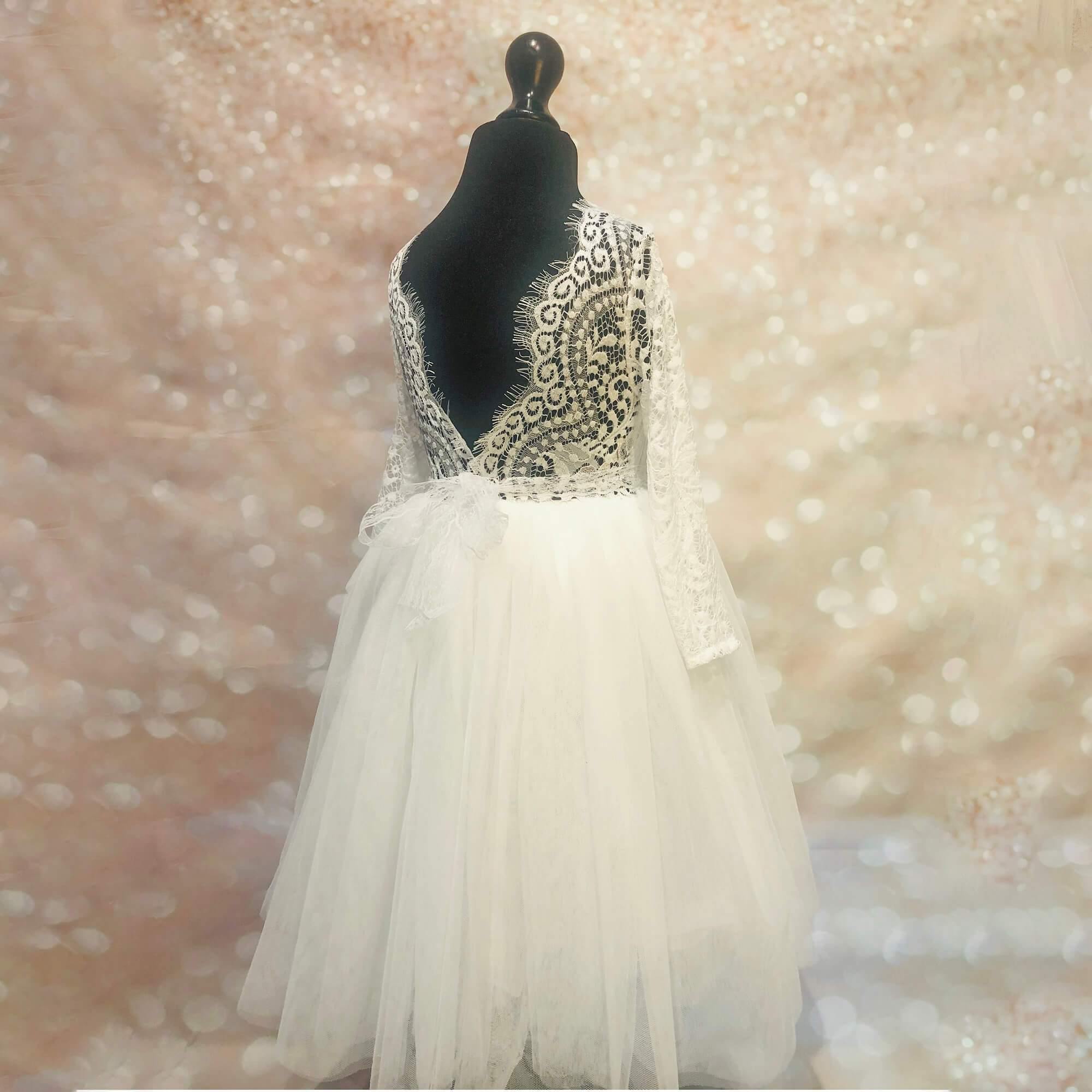 Back of UK Flower Girl Boutique dress