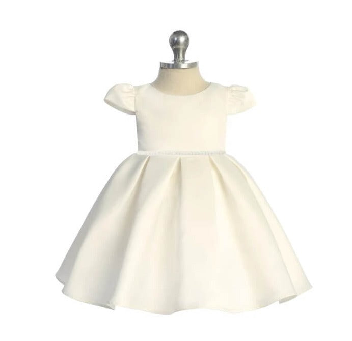 Ivory Dress with pearl waistband