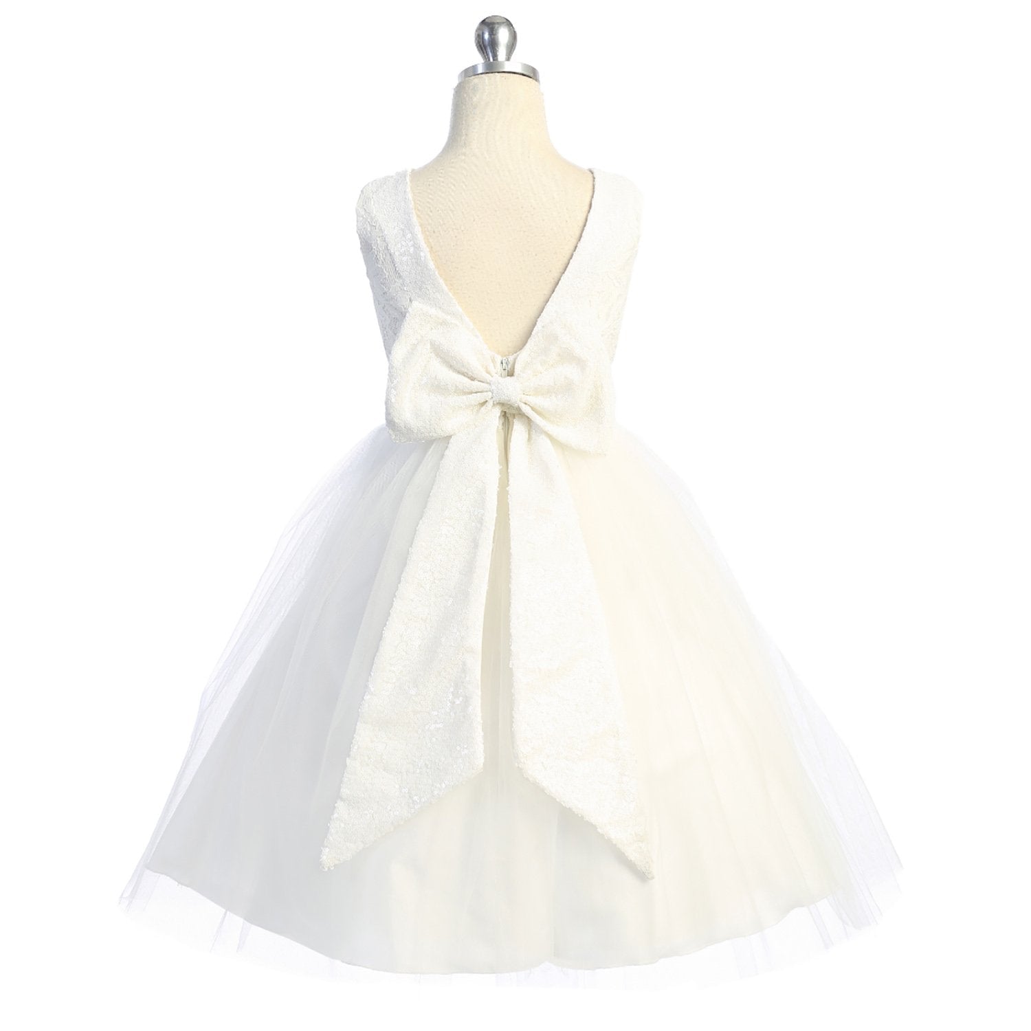Belle of the Ball Dress - White Lace and Sequins