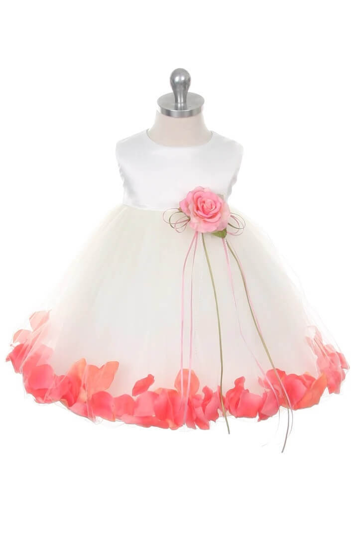 Petal dress in coral