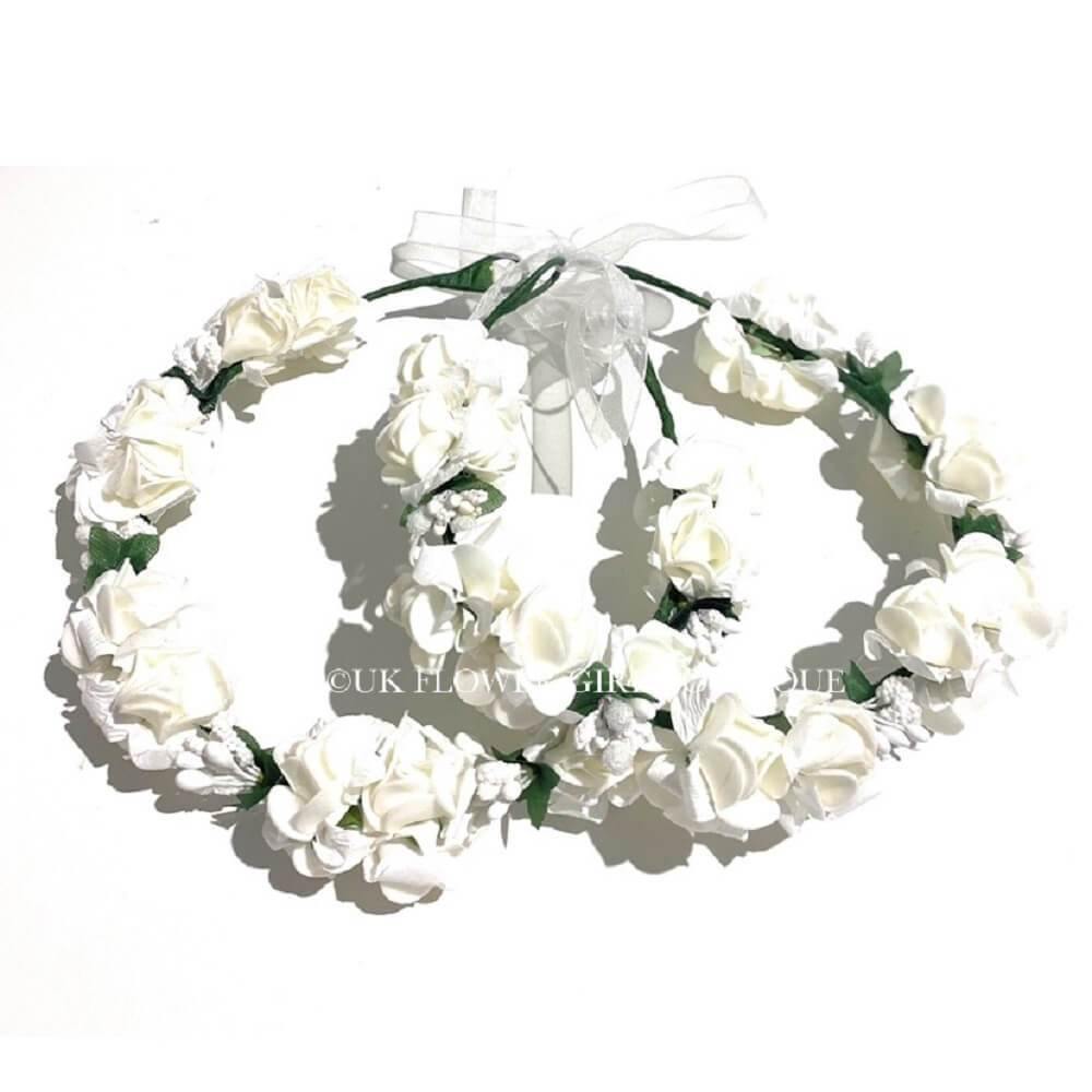 White Rosettes Garland
