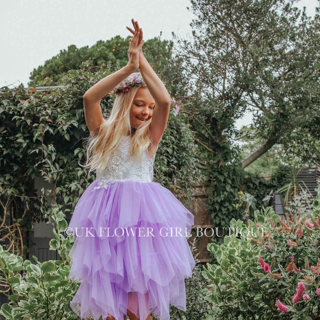 Lilac Flower Girls Dress