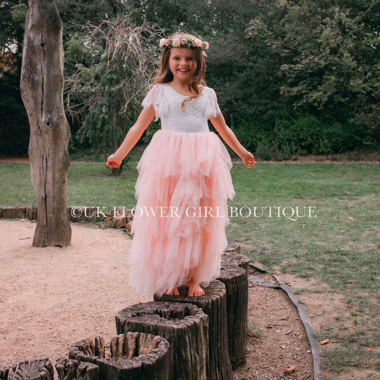 Pretty flower girl in blush dress