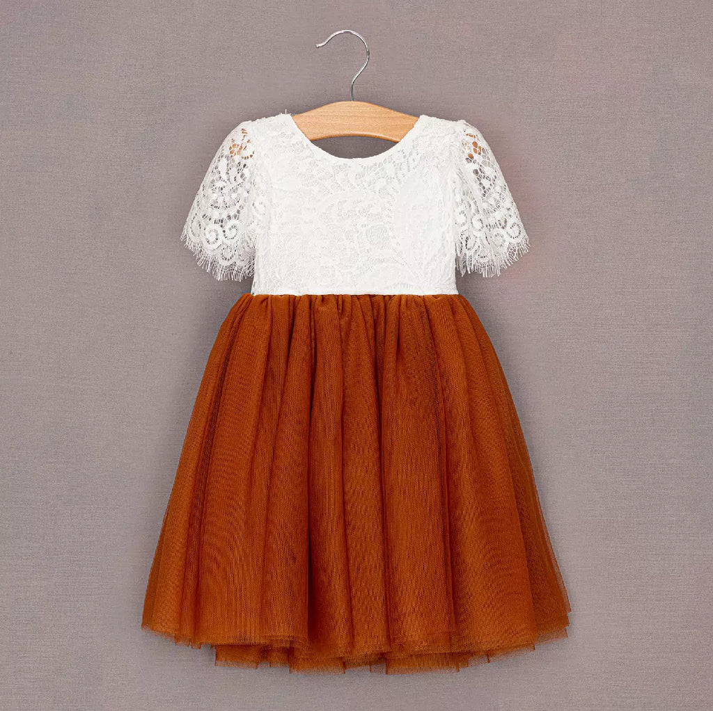Tea dress in burnt orange tulle