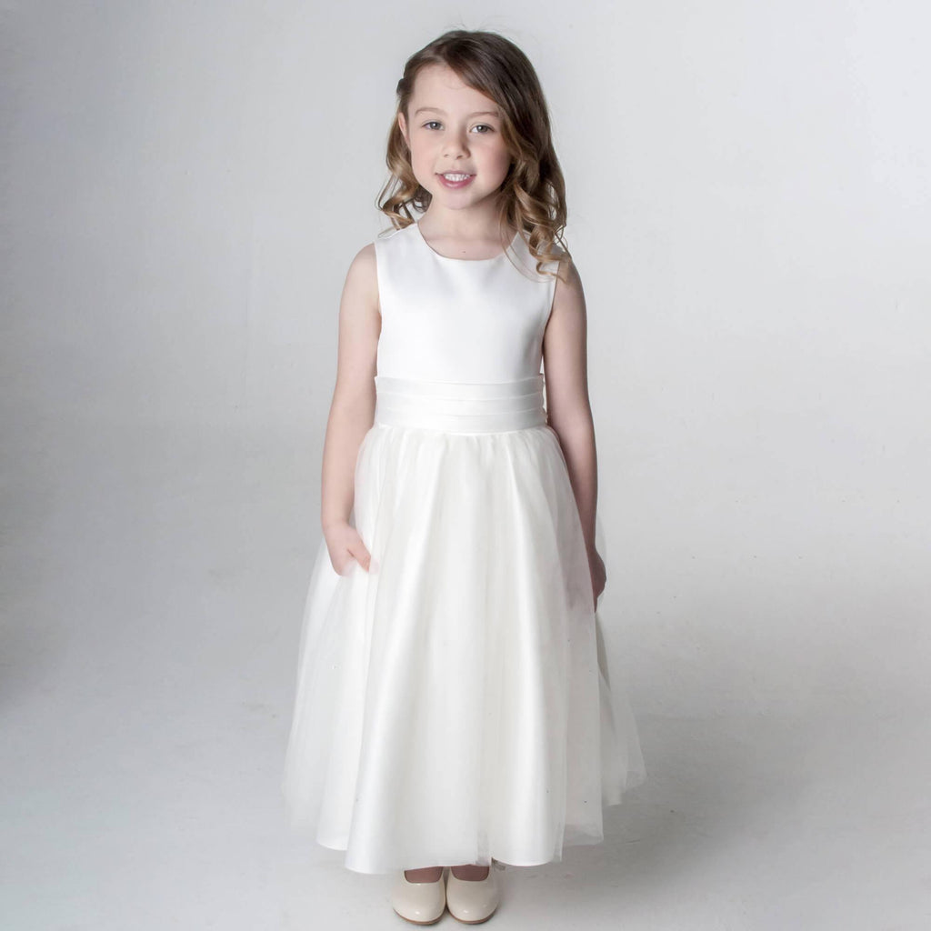 Betsy white flower girl dress