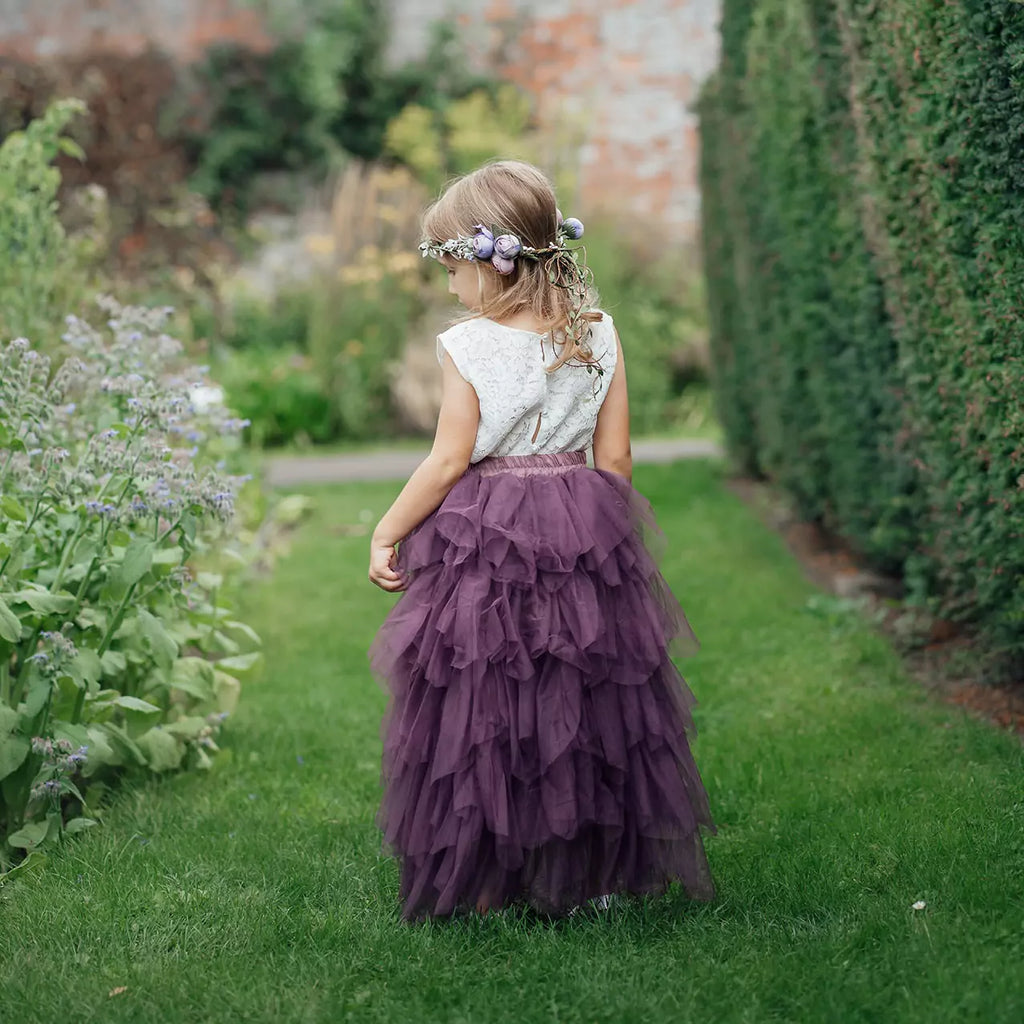 Young girl playing outside
