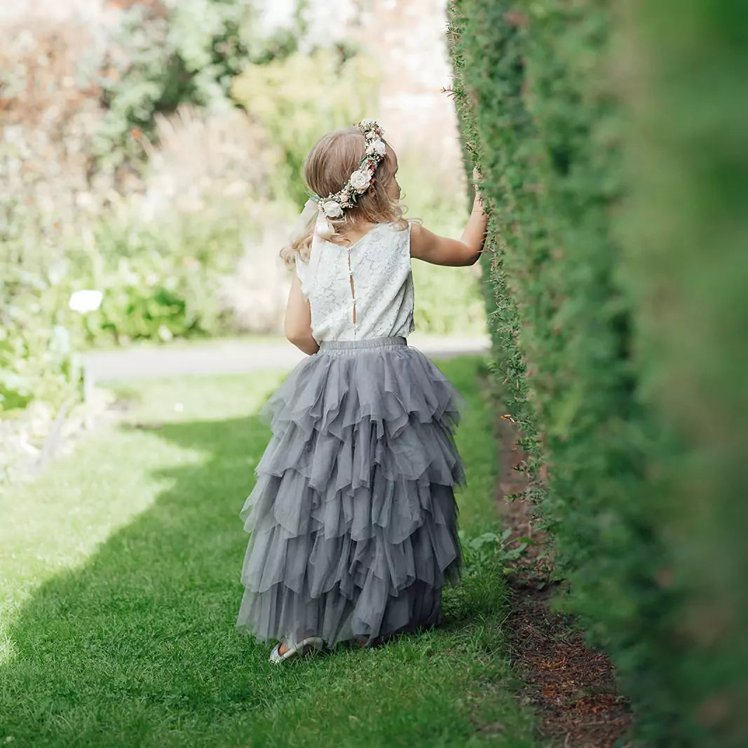 Young girl looking at gardens