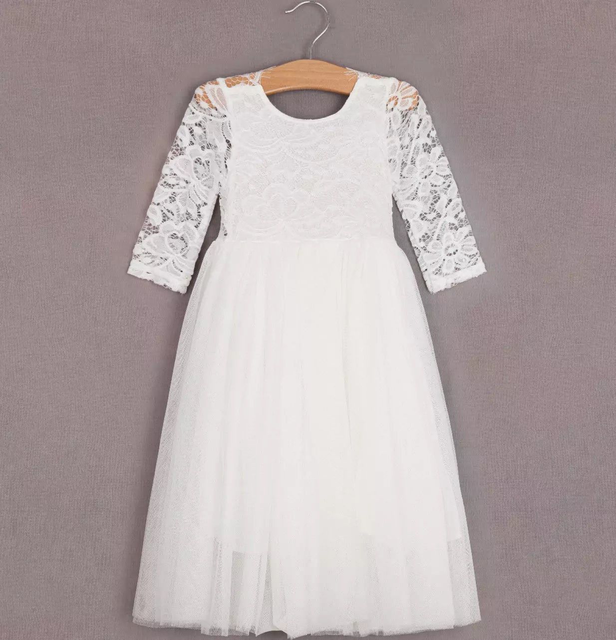 White lace girls dress