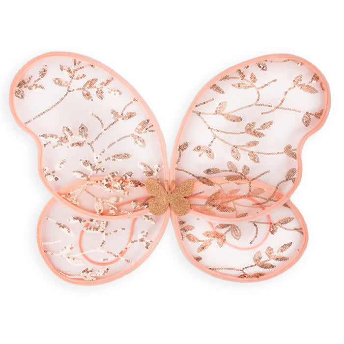 Butterfly wings with floral design on a white background