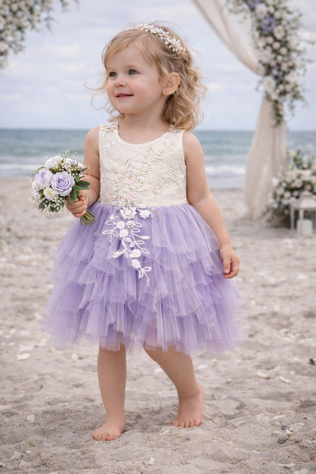 Boho Dreams Dress - Lilac Applique