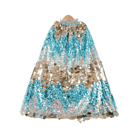 Aqua Blue Sequin Cape 