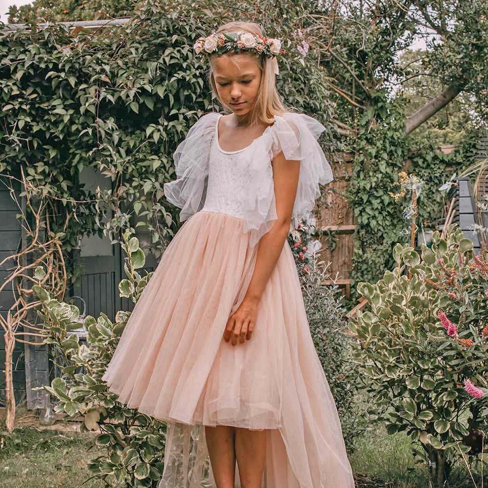 girl in garden wearing a Bohemian Serendipity Dress 