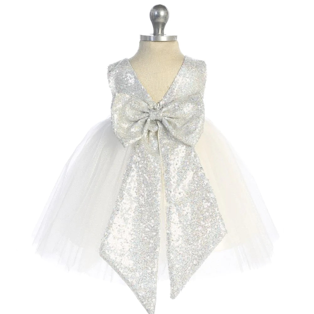 Baby Belle Silver Bow dress
