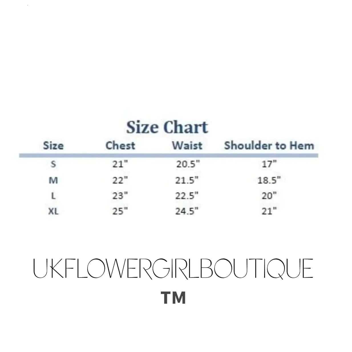 Size chart for baby kenos dresses
