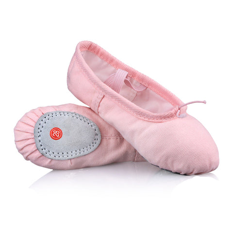 Canvas split sole pink dance pumps