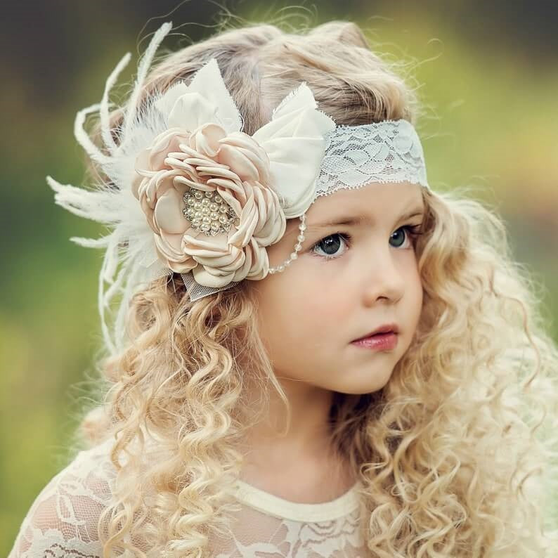 young girl modelling head piece