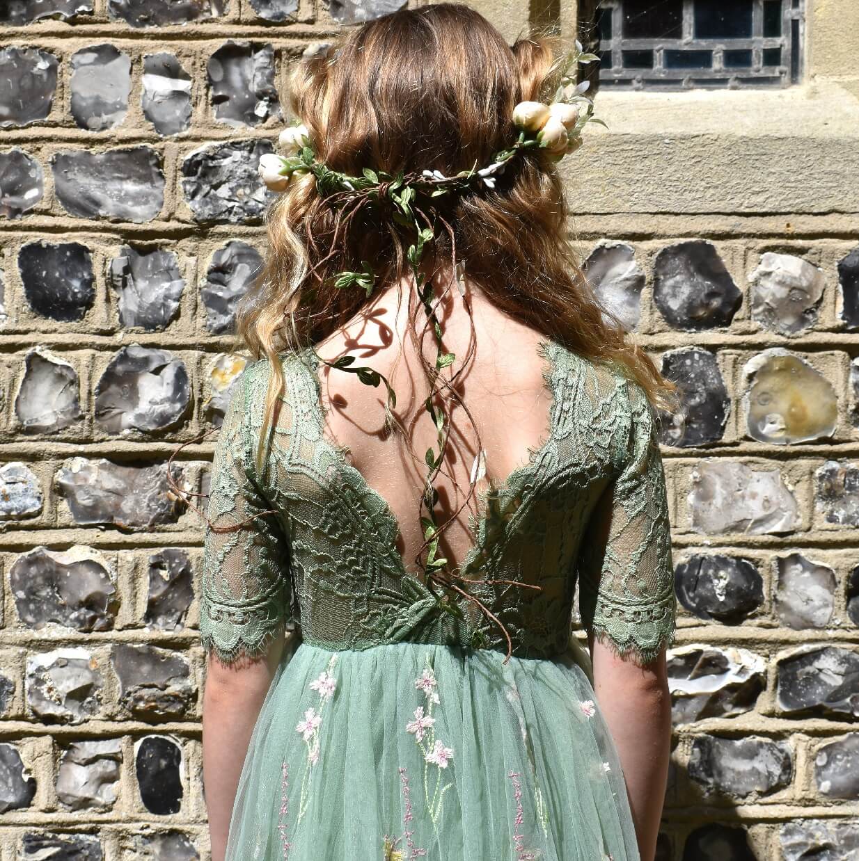 Rear detailing of the dress