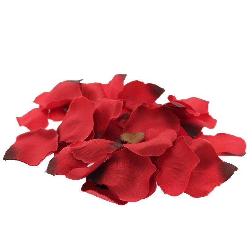 Red artificial rose petals