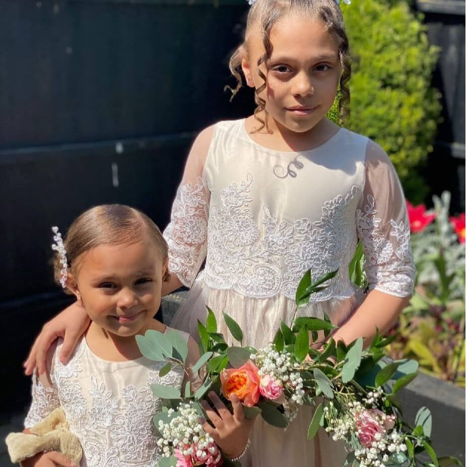 Harlow dress worn by 2 flower girls