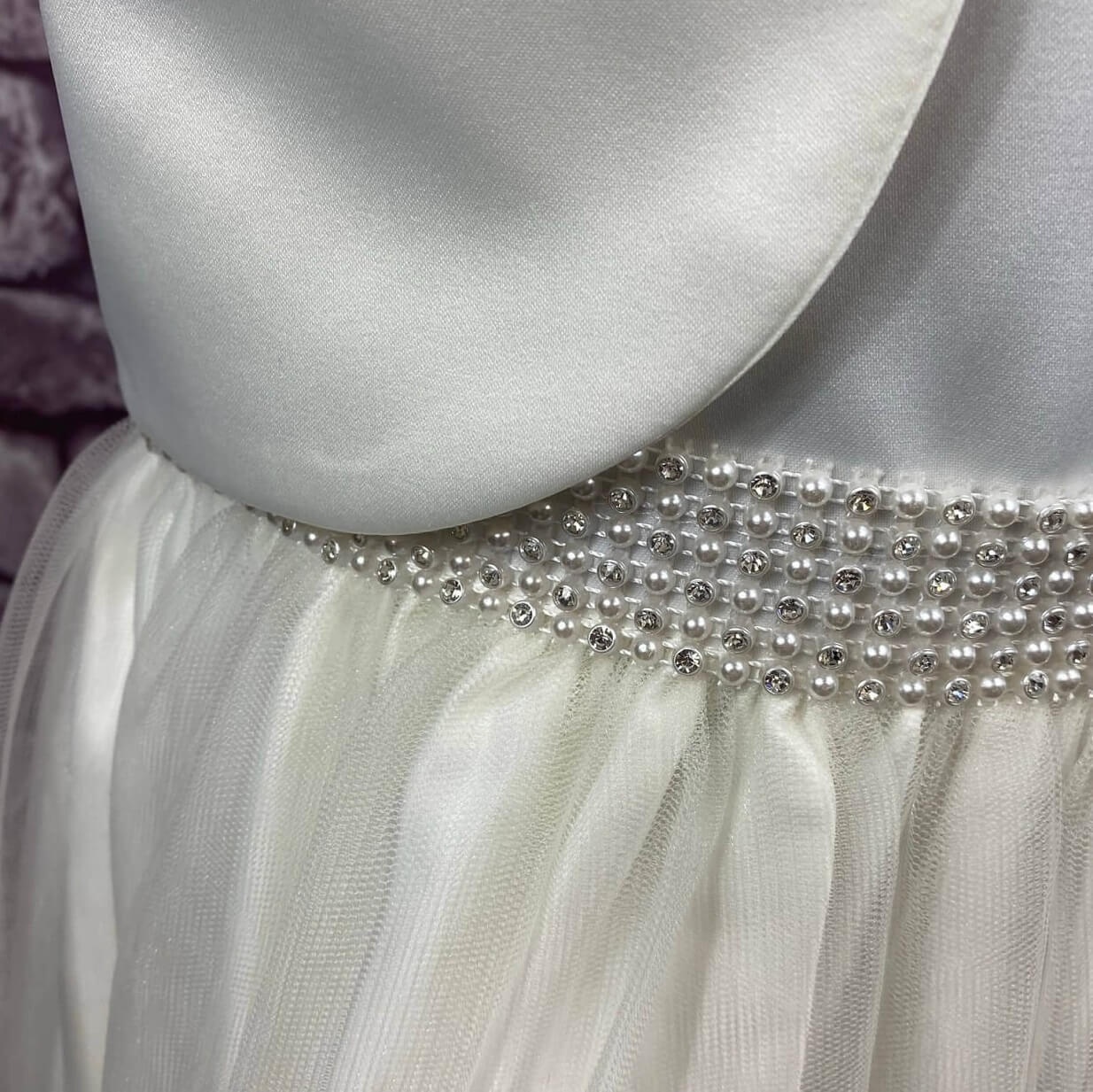 Close up of diamante waistband