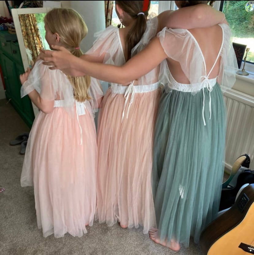 Young girls wearing the Serendipity Dress