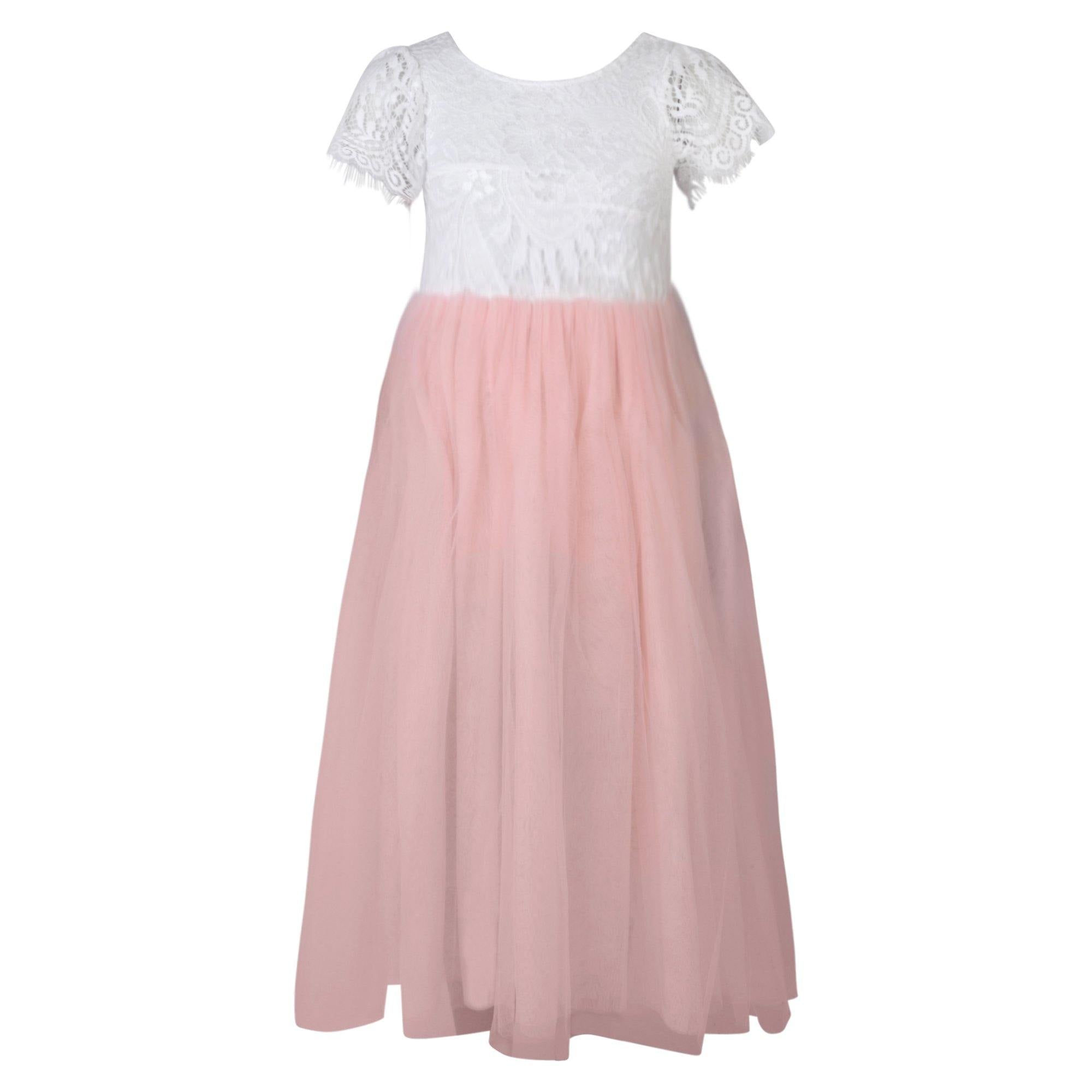 Bohemian Flutter Dress - Blush - UK Flower Girl Boutique