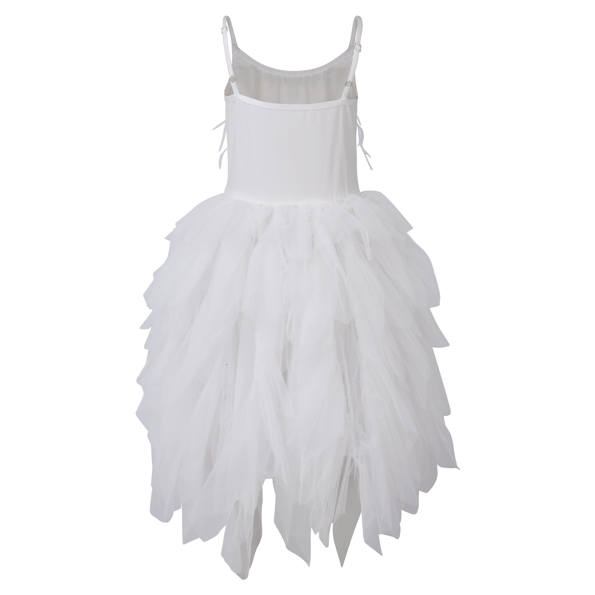 Girls white Frilly and Feathers Dress