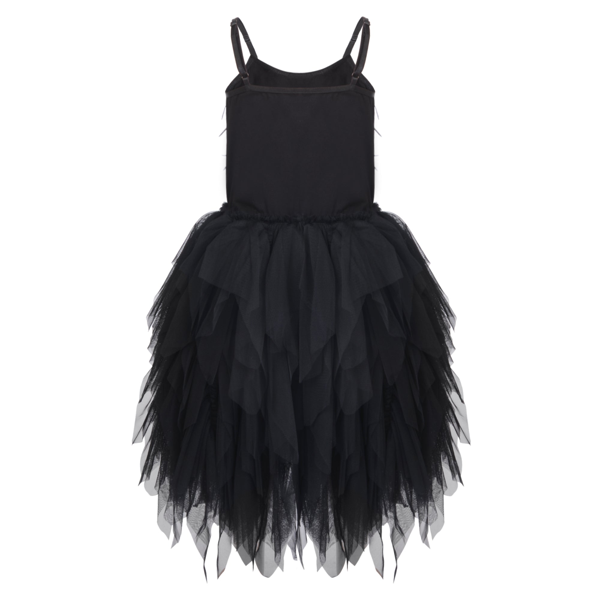 Girls black Frilly and Feathers Dress