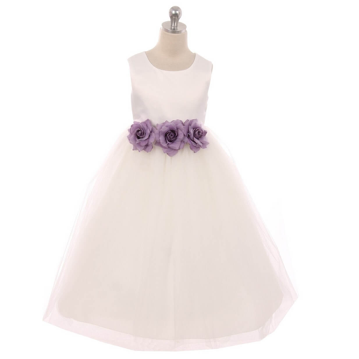 Flower Girl Dress with lilac flowers