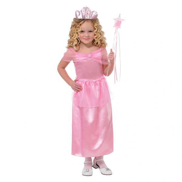 Girl wearing a pink Dress, Tiara and Wand