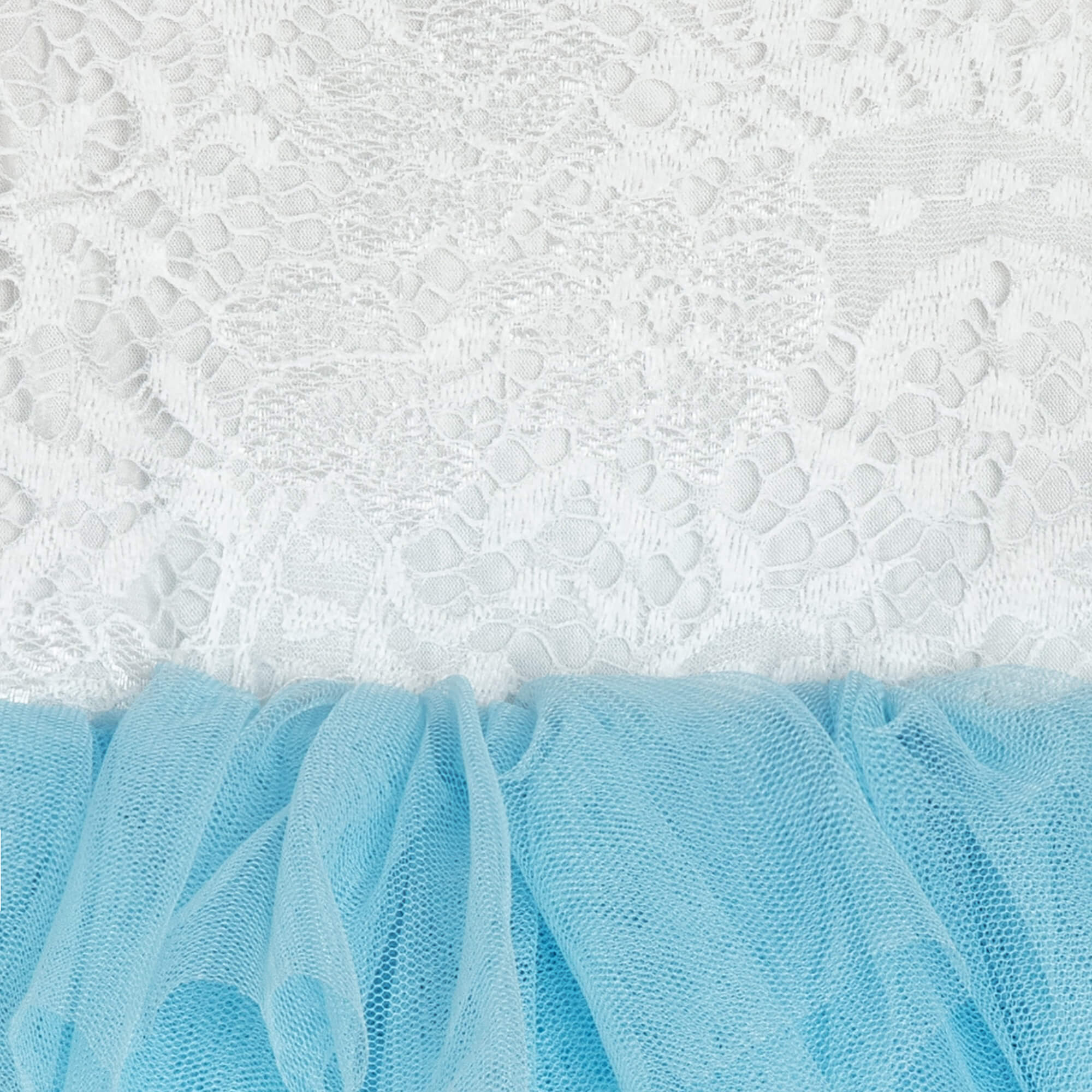 Lace and sky blue tulle shade