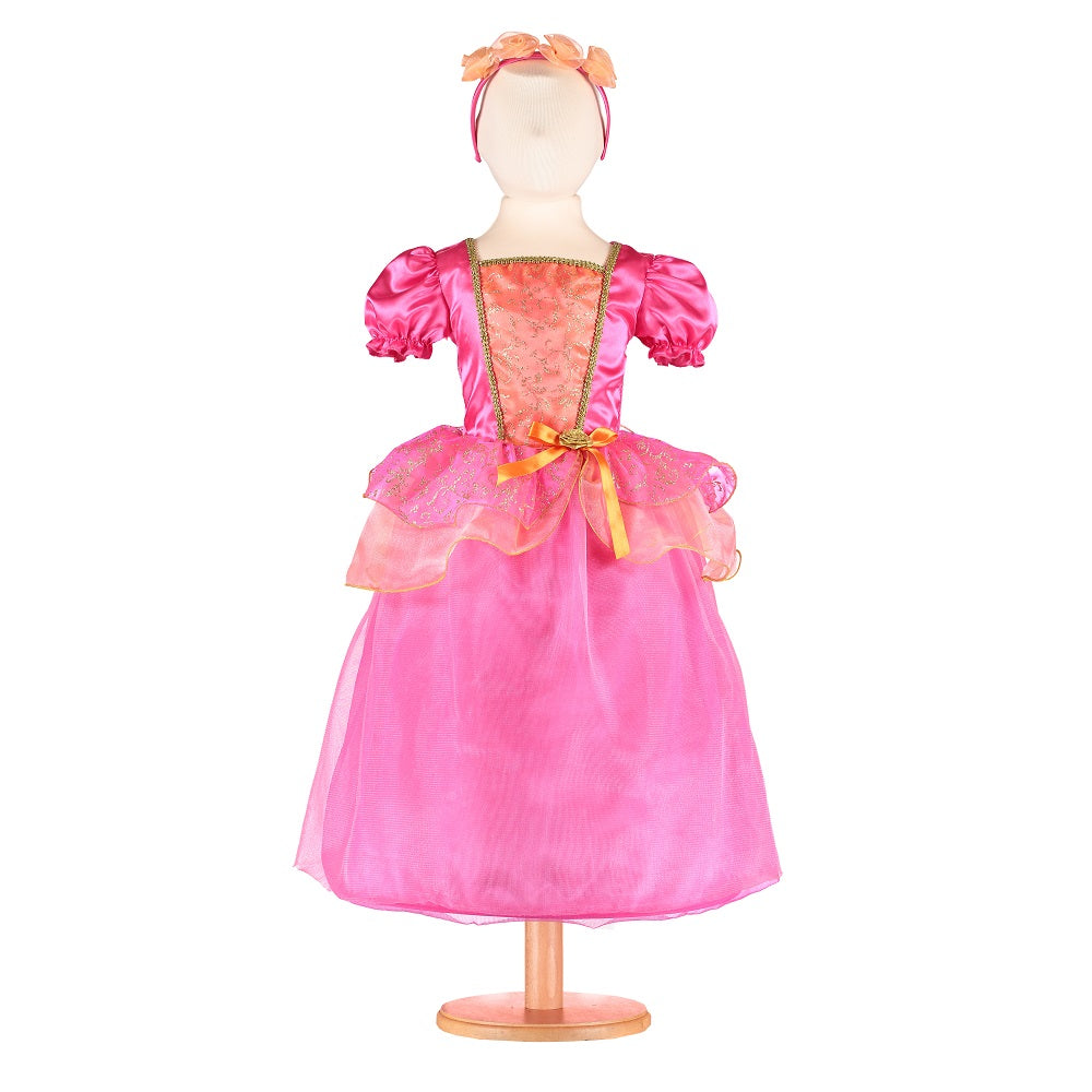 Vibrant orange and pink Princess costume with matching headband on a mannequin