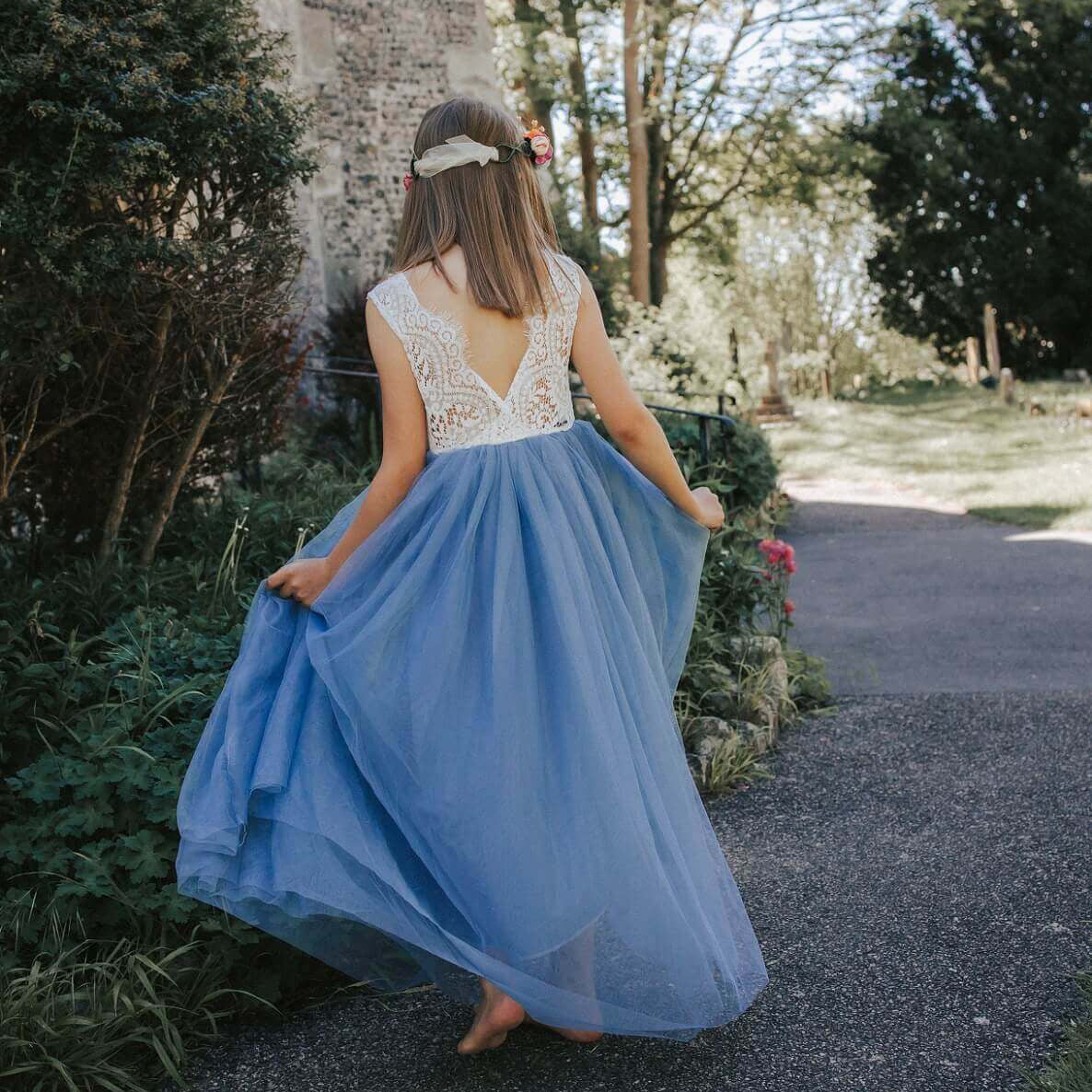 Girl twirling in a bohemian classic dress from The Fairy Princess