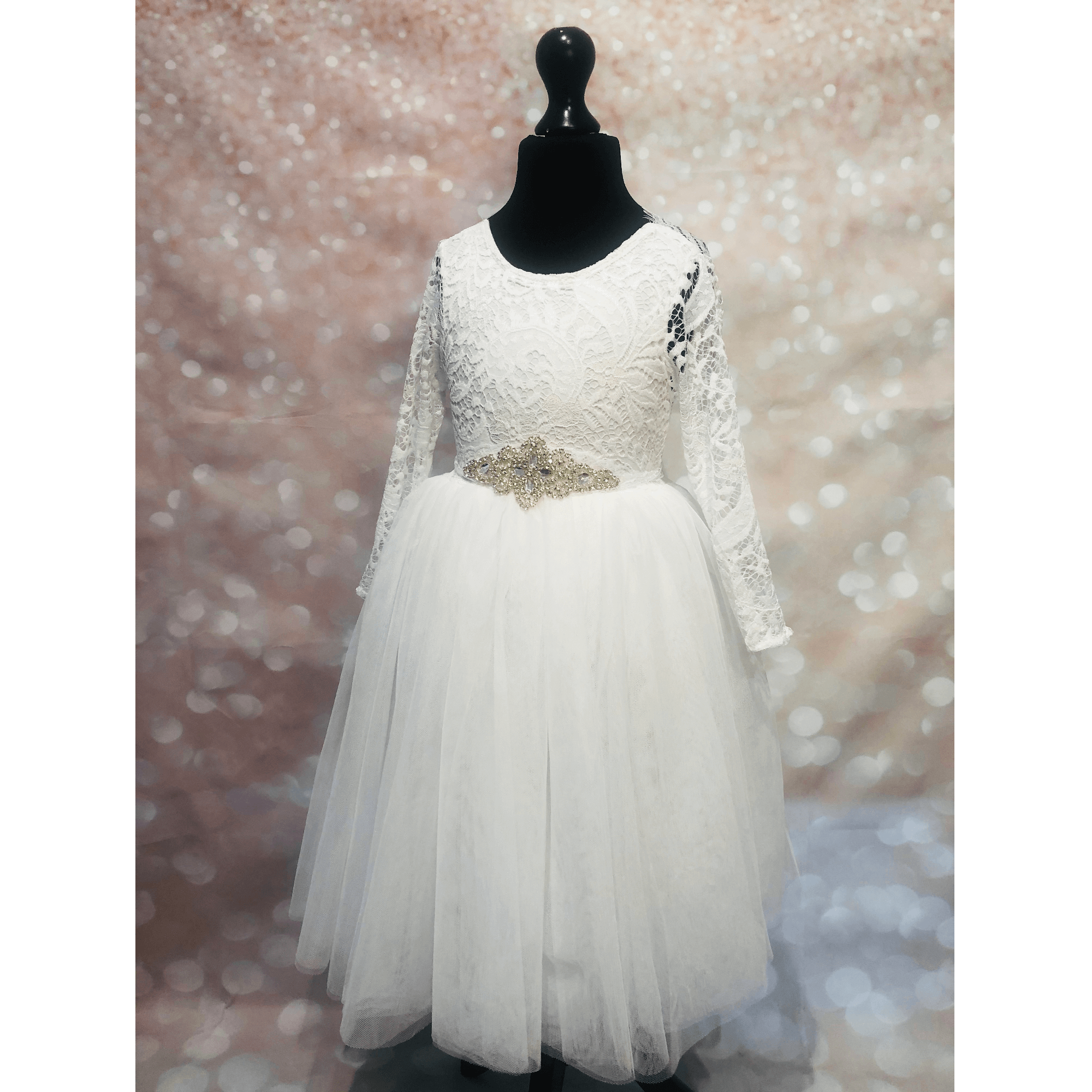 Bohemian Classic Tea Dress - Ice White - UK Flower Girl Boutique